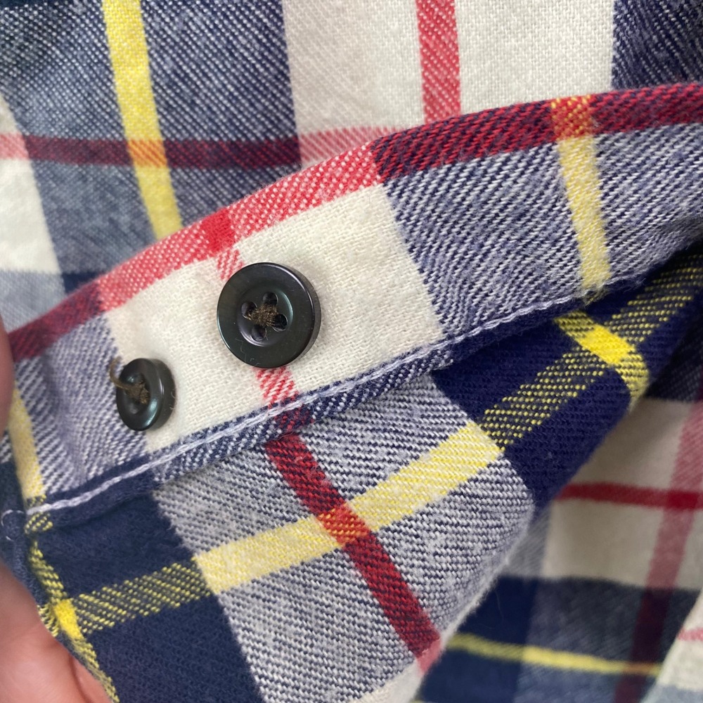 L.L. LL Bean Scotch Plaid Flannel Shirt Mens XL Tall Blue Red Yellow Button Down - Picture 13 of 13